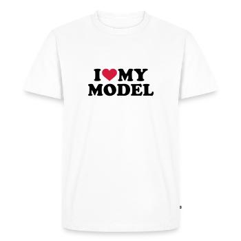 Model - Men's Premium Organic T-Shirt - white - Front - Nico (187cm)