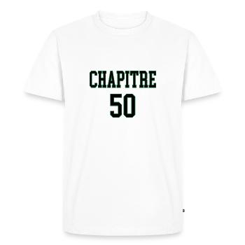Chapitre 50 idée cadeau anniversaire humour - T-shirt Premium bio Homme - blanc - Devant - Nico (187cm)