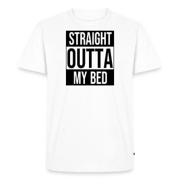 Tout droit mon lit - T-shirt Premium bio Homme - blanc - Devant - Nico (187cm)