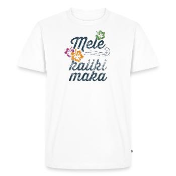 Mele Kalikimaka Noël hawaïen Surf à Hawaï - T-shirt Premium bio Homme - blanc - Devant - Nico (187cm)
