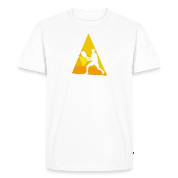 Joueur de tennis Joueur de tennis Revers Tenni Raquette - T-shirt Premium bio Homme - blanc - Devant - Nico (187cm)