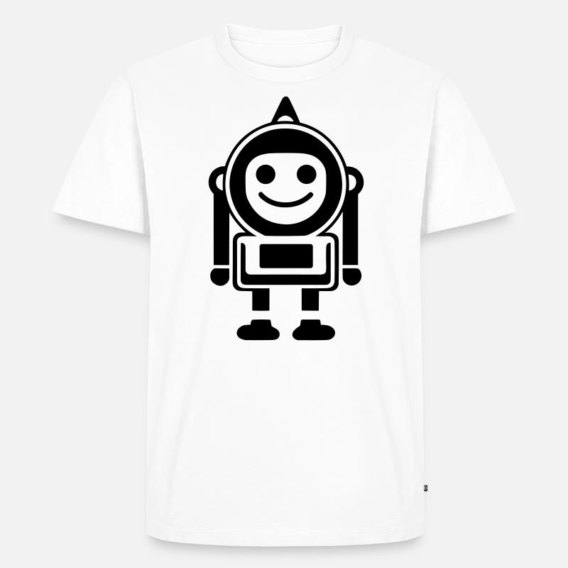 Kleiner Roboter - Männer Premium Bio T-Shirt - Weiß