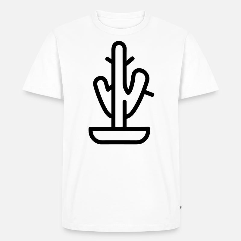 Kaktus - Männer Premium Bio T-Shirt - Weiß