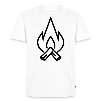Feu de camp - T-shirt Premium bio Homme - blanc - Devant - Nico (187cm)