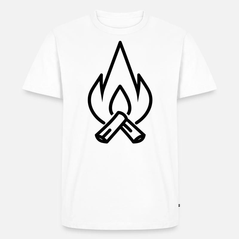 Lagerfeuer - Männer Premium Bio T-Shirt - Weiß