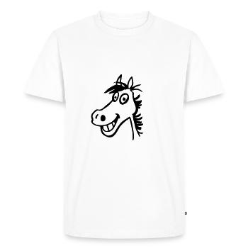 Cheval Batty - T-shirt Premium bio Homme - blanc - Devant - Nico (187cm)