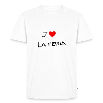 J'aime la Féria - T-shirt Premium bio Homme - blanc - Devant - Nico (187cm)