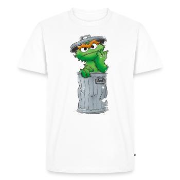 5 Rue Sésame Mordicus Poubelle - T-shirt Premium bio Homme - blanc - Devant - Nico (187cm)