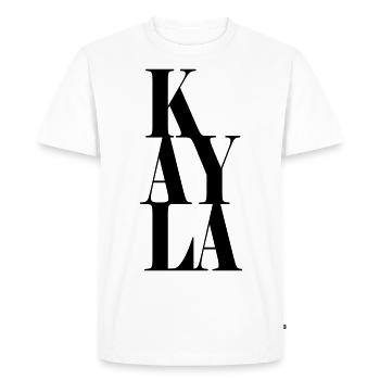 Kayla Nom Prénom Police moderne Word Art - T-shirt Premium bio Homme - blanc - Devant - Nico (187cm)
