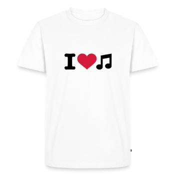 I love music - T-shirt Premium bio Homme - blanc - Devant - Nico (187cm)