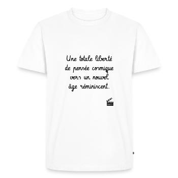 Skippy - Pensée cosmique - Les Inconnus - Humour - T-shirt Premium bio Homme - blanc - Devant - Nico (187cm)