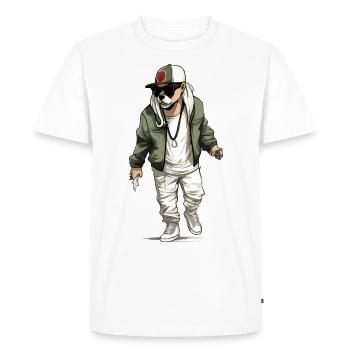 Zalk le chien rappeur - T-shirt Premium bio Homme - blanc - Devant - Nico (187cm)