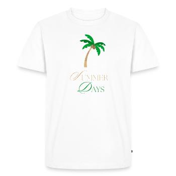 Ambiance estivale - T-shirt Premium bio Homme - blanc - Devant - Nico (187cm)
