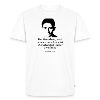Kafka: The principle according to which I decide - Men's Premium Organic T-Shirt - white - Front - Nico (187cm)