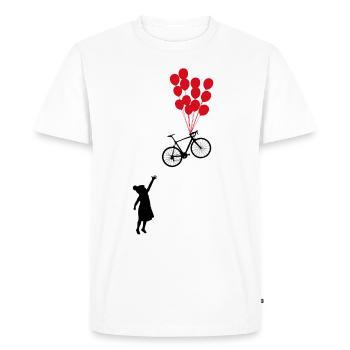 Ballon à air de fille de vélo de route - T-shirt Premium bio Homme - blanc - Devant - Nico (187cm)