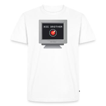 CRT design - Big Brother - T-shirt Premium bio Homme - blanc - Devant - Nico (187cm)