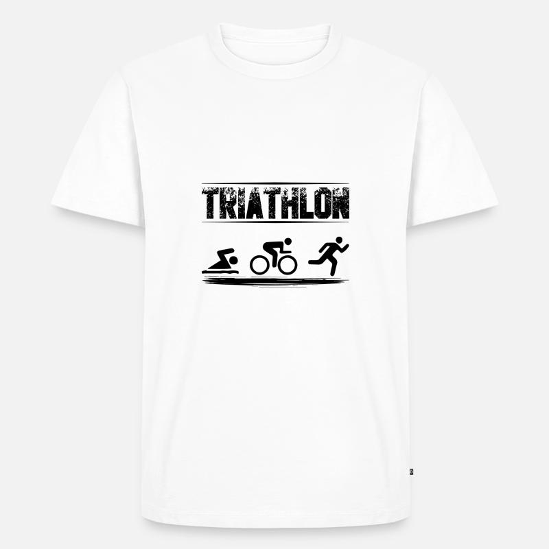 Triathlon - Männer Premium Bio T-Shirt - Weiß