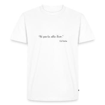 Talk at the end - Men's Premium Organic T-Shirt - white - Front - Nico (187cm)