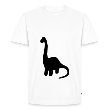Dinosaur Silhouette Long neck gift earlier - Men's Premium Organic T-Shirt - white - Front - Nico (187cm)