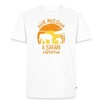 Notre mission Une expédition safari - T-shirt Premium bio Homme - blanc - Devant - Nico (187cm)