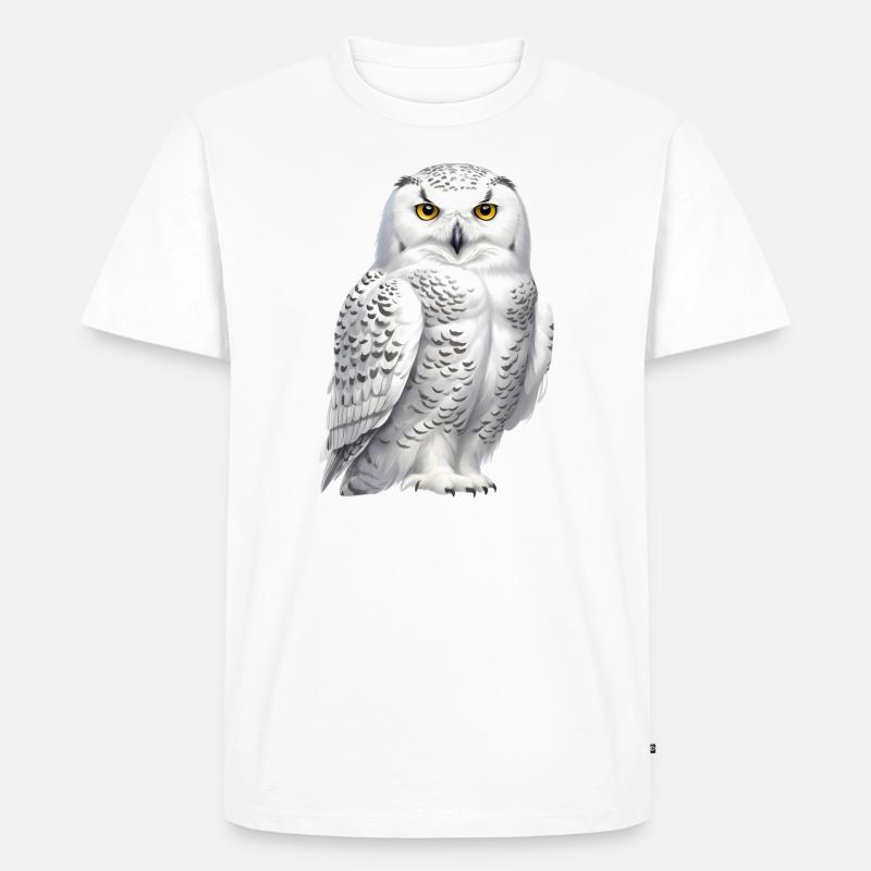 Schnee-Eule - Männer Premium Bio T-Shirt - Weiß
