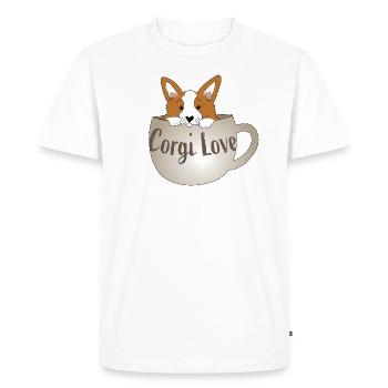 Amour Corgi - T-shirt Premium bio Homme - blanc - Devant - Nico (187cm)