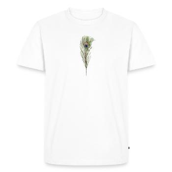Peacock feather - Men's Premium Organic T-Shirt - white - Front - Nico (187cm)