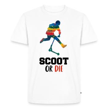 Scoot or die - Men's Premium Organic T-Shirt - white - Front - Nico (187cm)