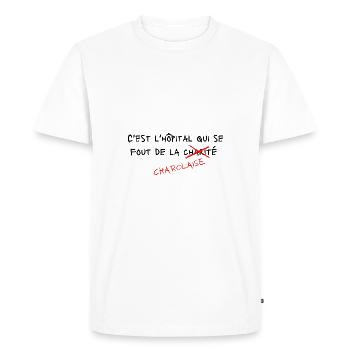Humour - T-shirt Premium bio Homme - blanc - Devant - Nico (187cm)
