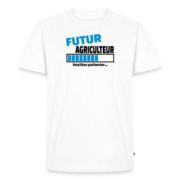 futur agriculteur - T-shirt Premium bio Homme - blanc - Devant - Nico (187cm)