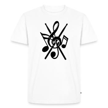 Les notes de Drumstick - T-shirt Premium bio Homme - blanc - Devant - Nico (187cm)