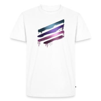 bandes,peinture,abstrait,métallique,graffiti,rose - T-shirt Premium bio Homme - blanc - Devant - Nico (187cm)