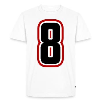 8 nombre symbole - T-shirt Premium bio Homme - blanc - Devant - Nico (187cm)
