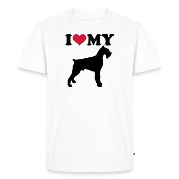 schnauzer géant - T-shirt Premium bio Homme - blanc - Devant - Nico (187cm)