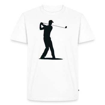 Golfer Silhouette - Tee Golf - Men's Premium Organic T-Shirt - white - Front - Nico (187cm)