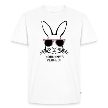 Silhouette de lapin cool « Nobunny est parfait » - T-shirt Premium bio Homme - blanc - Devant - Nico (187cm)