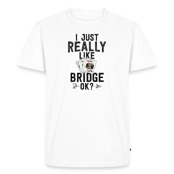 Cadeau de carte de chemise de pont drôle que j'aime vraiment - T-shirt Premium bio Homme - blanc - Devant - Nico (187cm)