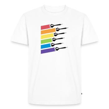 Chemises de fléchettes rétro pour hommes, femmes, Ligue de fléchettes - T-shirt Premium bio Homme - blanc - Devant - Nico (187cm)
