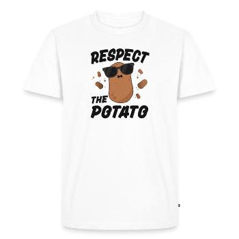 Respectez la chemise de pomme de terre pour les enfants Garçons Hommes Drôles - T-shirt Premium bio Homme - blanc - Devant - Nico (187cm)