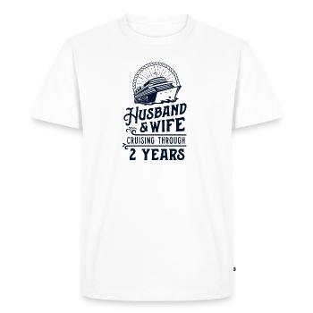 Mari et femme Partenaires de croisière 2 ans 2ème - T-shirt Premium bio Homme - blanc - Devant - Nico (187cm)