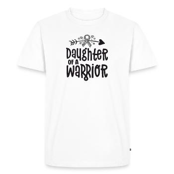 Fille d’un guerrier de la maladie rare - T-shirt Premium bio Homme - blanc - Devant - Nico (187cm)