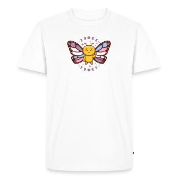 Intersex Monarch Butterfly Subtle Discreet Pride - Men's Premium Organic T-Shirt - white - Front - Nico (187cm)