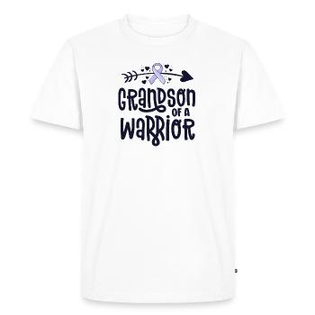 Petit-fils d’un guerrier - T-shirt Premium bio Homme - blanc - Devant - Nico (187cm)