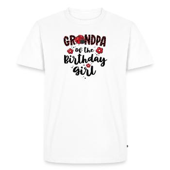 Grand-père de la fille d’anniversaire correspondant à la famille - T-shirt Premium bio Homme - blanc - Devant - Nico (187cm)
