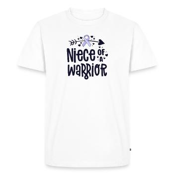 Nièce d’un guerrier - T-shirt Premium bio Homme - blanc - Devant - Nico (187cm)