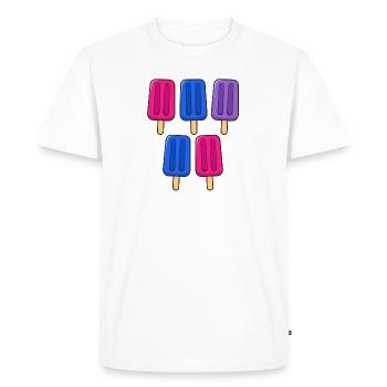 Bisex bisexuel Popsicles 4 juillet Bisex Bi Subtle - T-shirt Premium bio Homme - blanc - Devant - Nico (187cm)