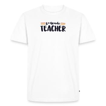 Enseignant rétro de 6e année Sixième Matching 70s Retour - T-shirt Premium bio Homme - blanc - Devant - Nico (187cm)