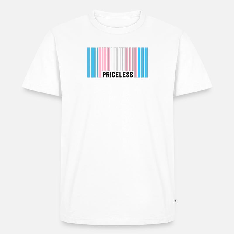 Inestimable Trans Pride Code-barres Transgenre subtil - T-shirt Premium bio Homme - blanc