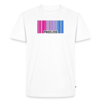 Inestimable Bisexual Pride Code à barres Subtil Bi Flag - T-shirt Premium bio Homme - blanc - Devant - Nico (187cm)