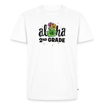 Aloha 2nd Grade Second Teacher Premier jour Retour à - T-shirt Premium bio Homme - blanc - Devant - Nico (187cm)